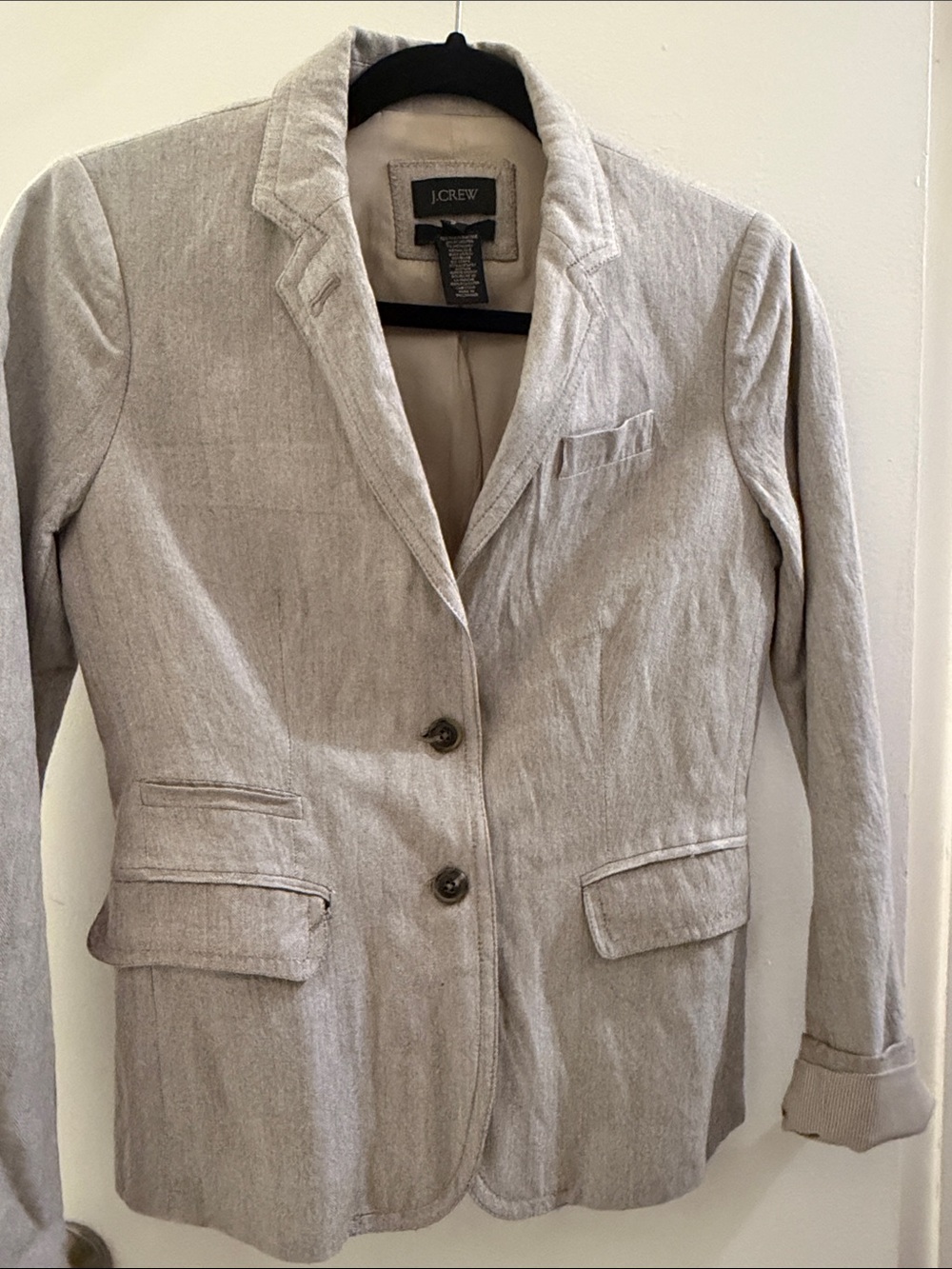 J. Crew Women's Schoolboy Light Taupe Linen-Blend Blazer sz2